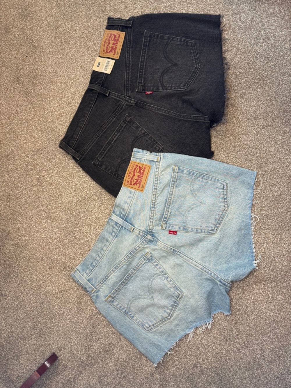Levi's 501’s Women's Denim Cutoff Shorts Duo - Light Blue & Black - Picture 5 of 9
